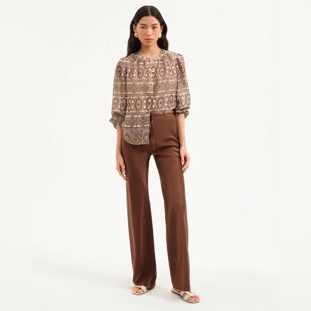 Veronica Beard Billie Stretch-Silk Pant - Picture 4 of 7